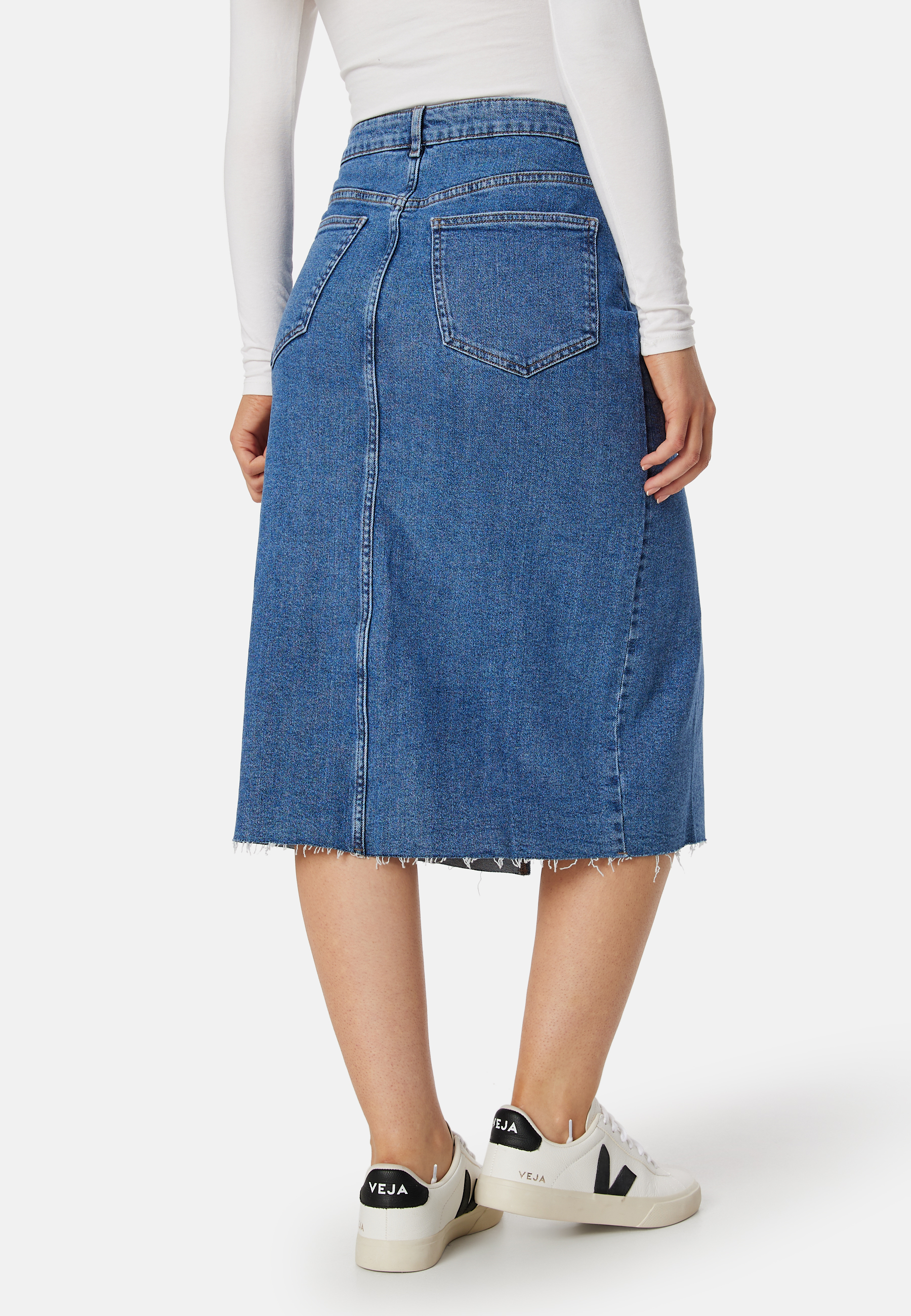 Visol RW Midi Slit Denim Skirt 2