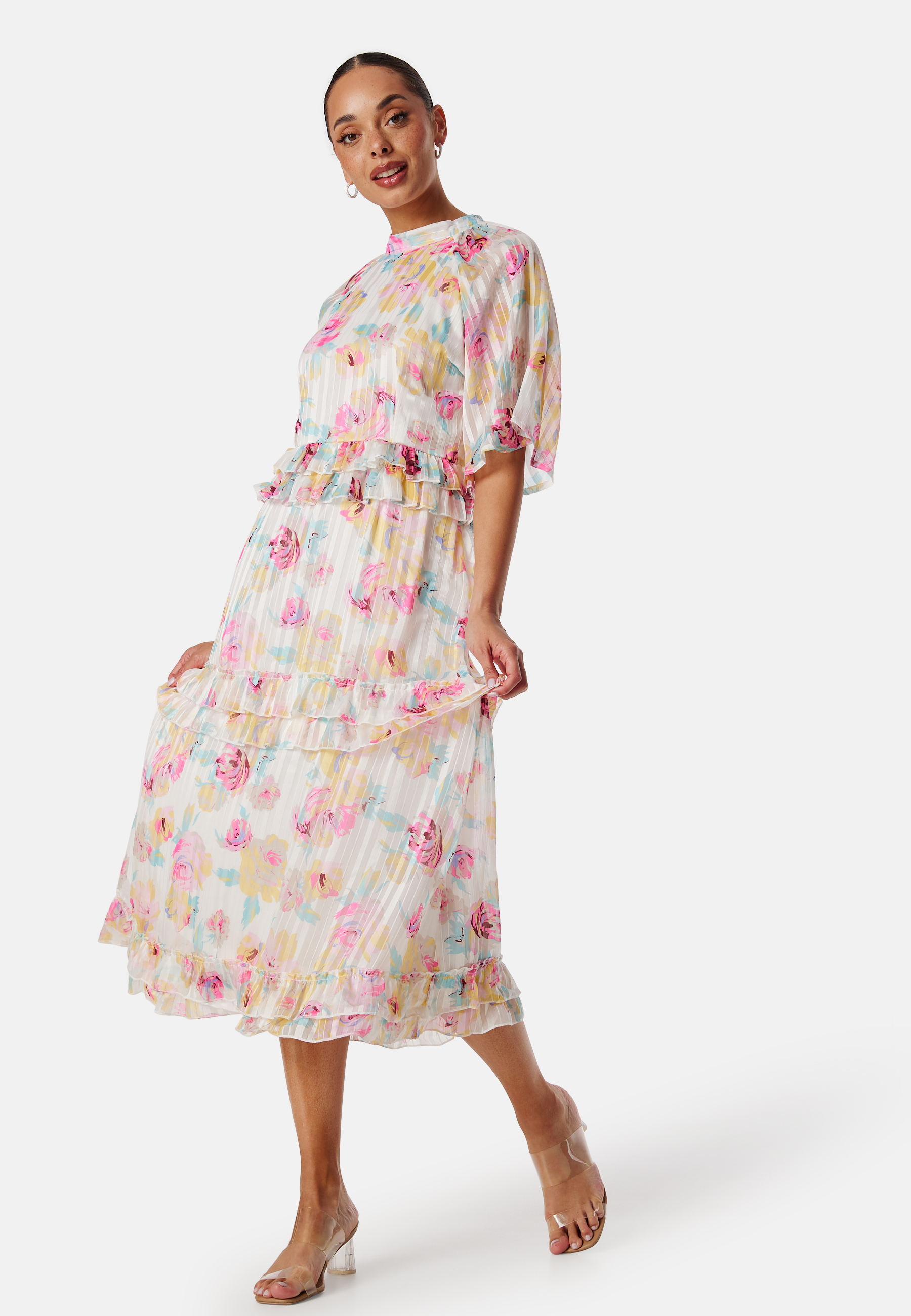 Vivoline 2/4 midi flounce dress