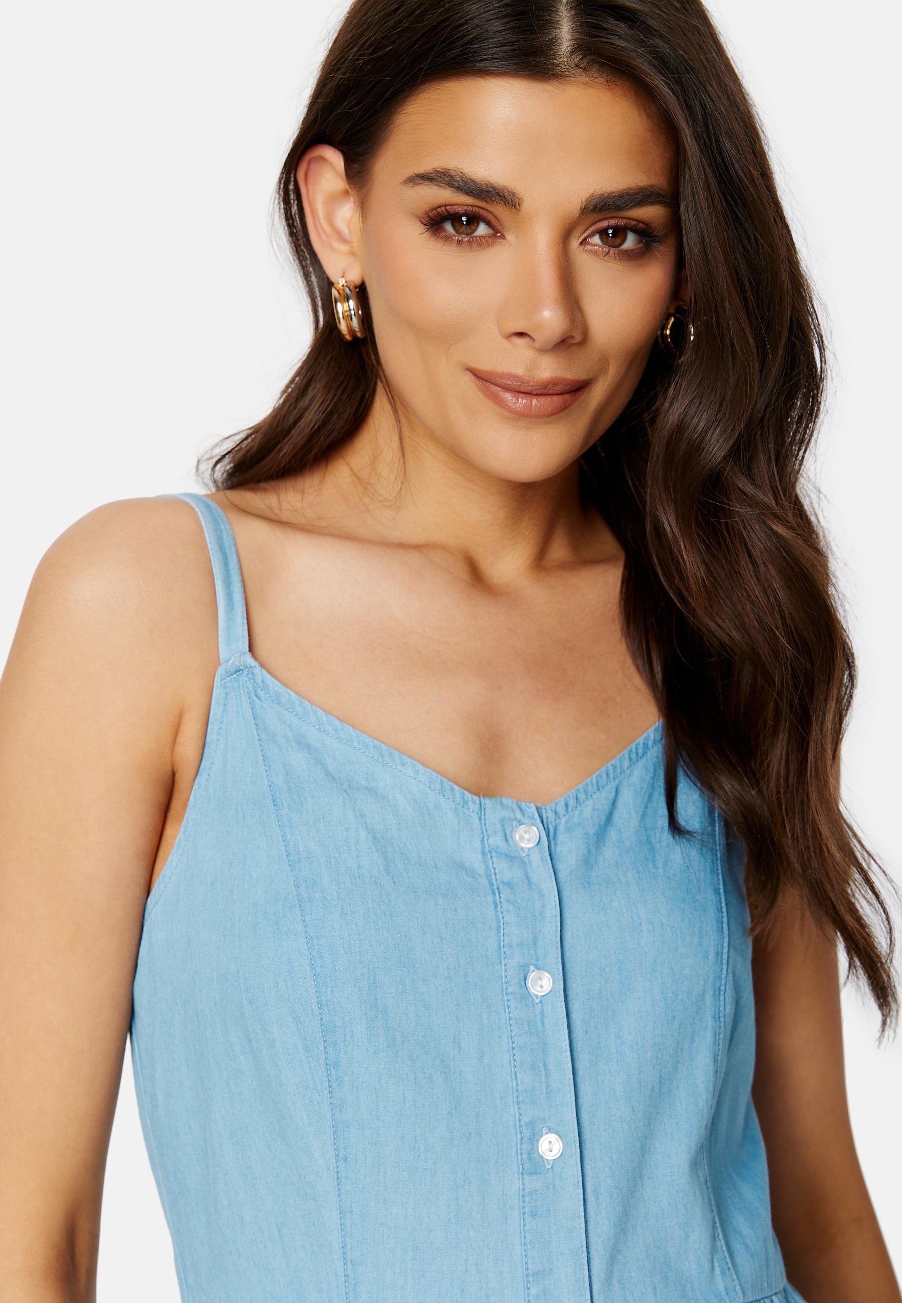 Zia Strap Midi Denim Dress 3