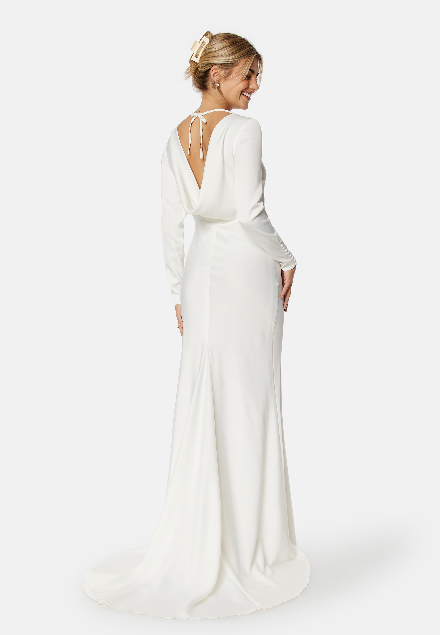 Dottea LS Drapeback Dress