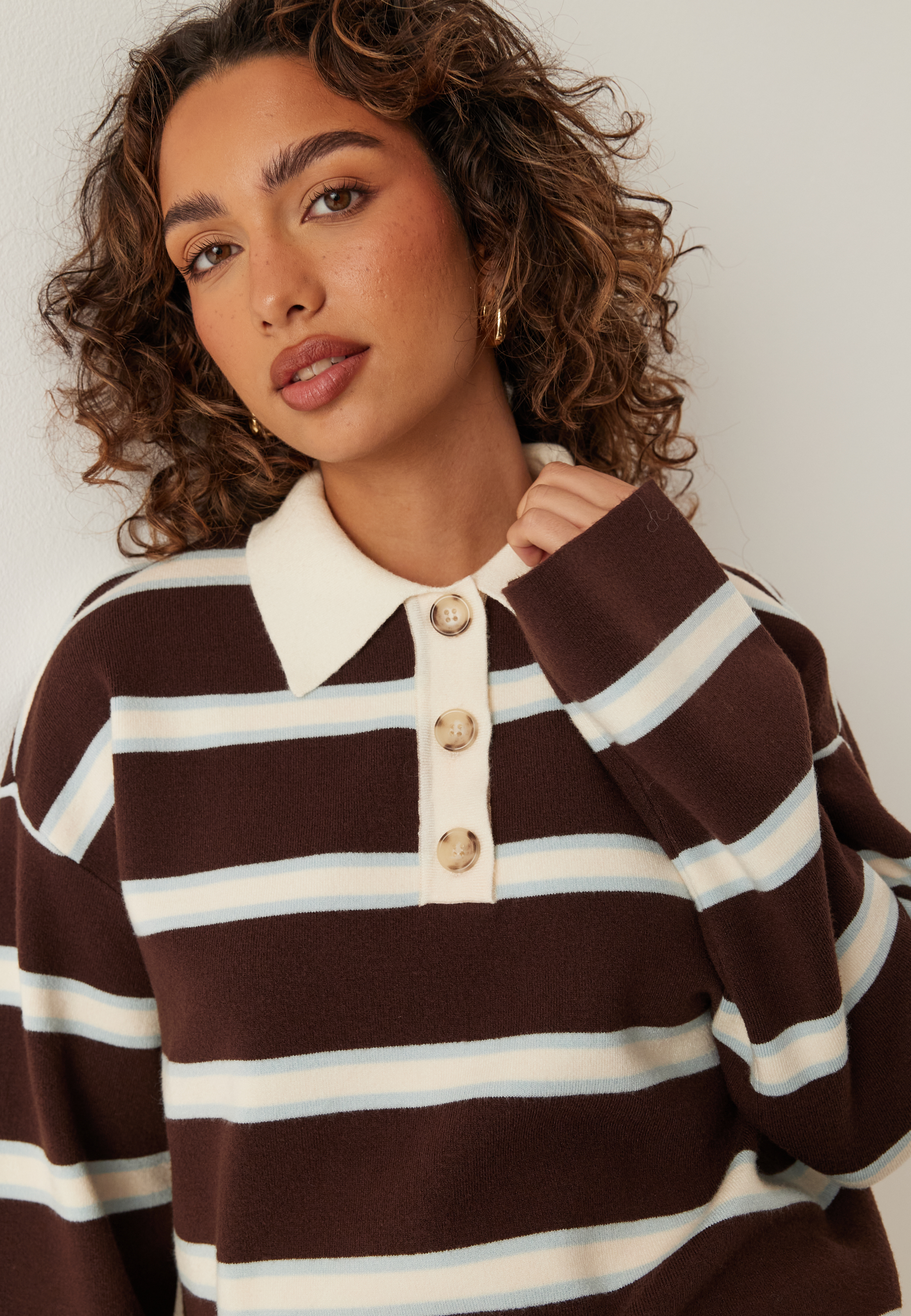 Yasisabell Ls Polo Knit Pullover 1