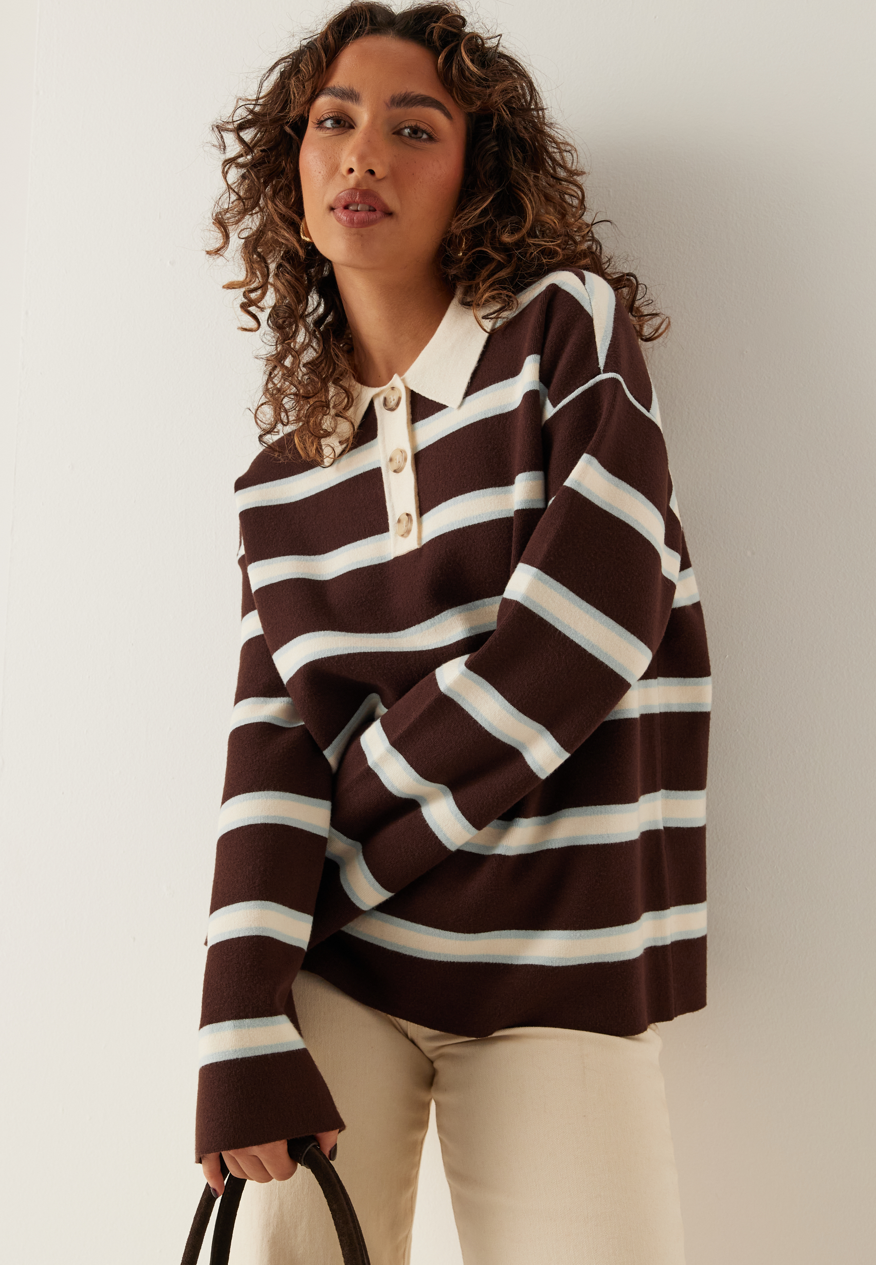 Yasisabell Ls Polo Knit Pullover 2